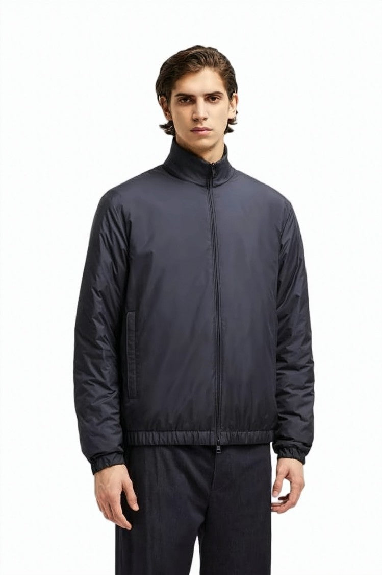 Moncler Quilted Lightweight Padded Jacket With Textured Knit Detail