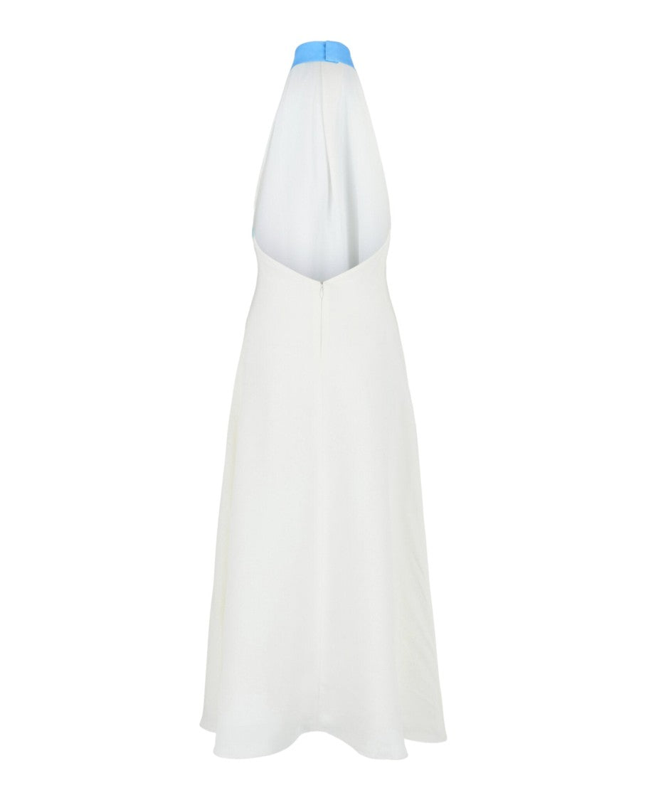 Ferragamo Halterneck Midi Dress With Abstract Dip-Dye Design