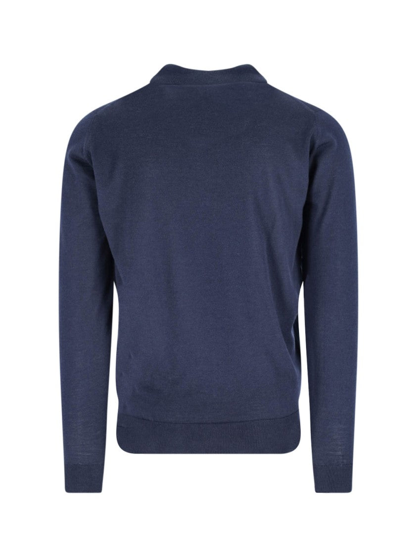 John Smedley Fine Knit Sweater With Ribbed Details