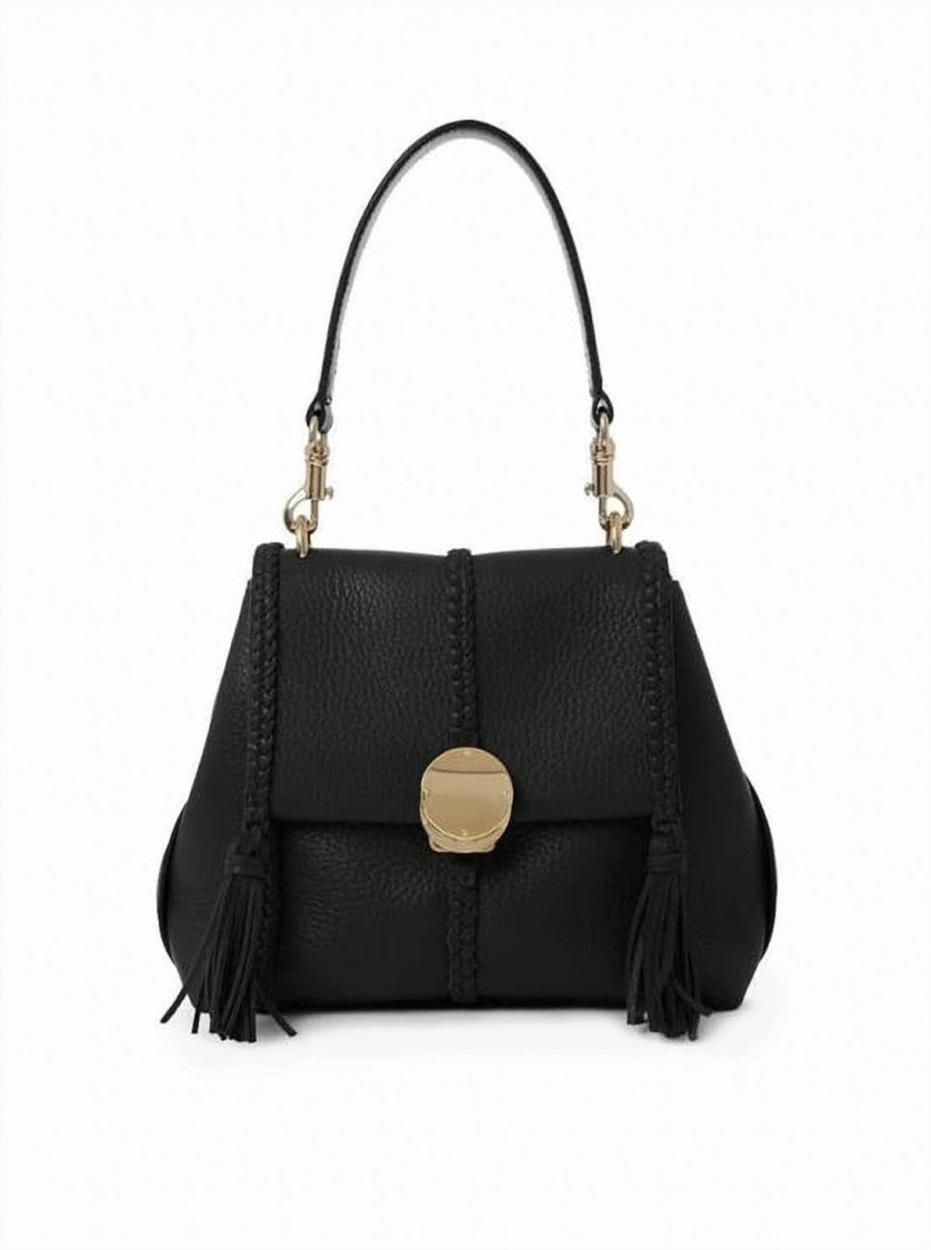 Chloé Structured Textured Calf Leather Shoulder Bag
