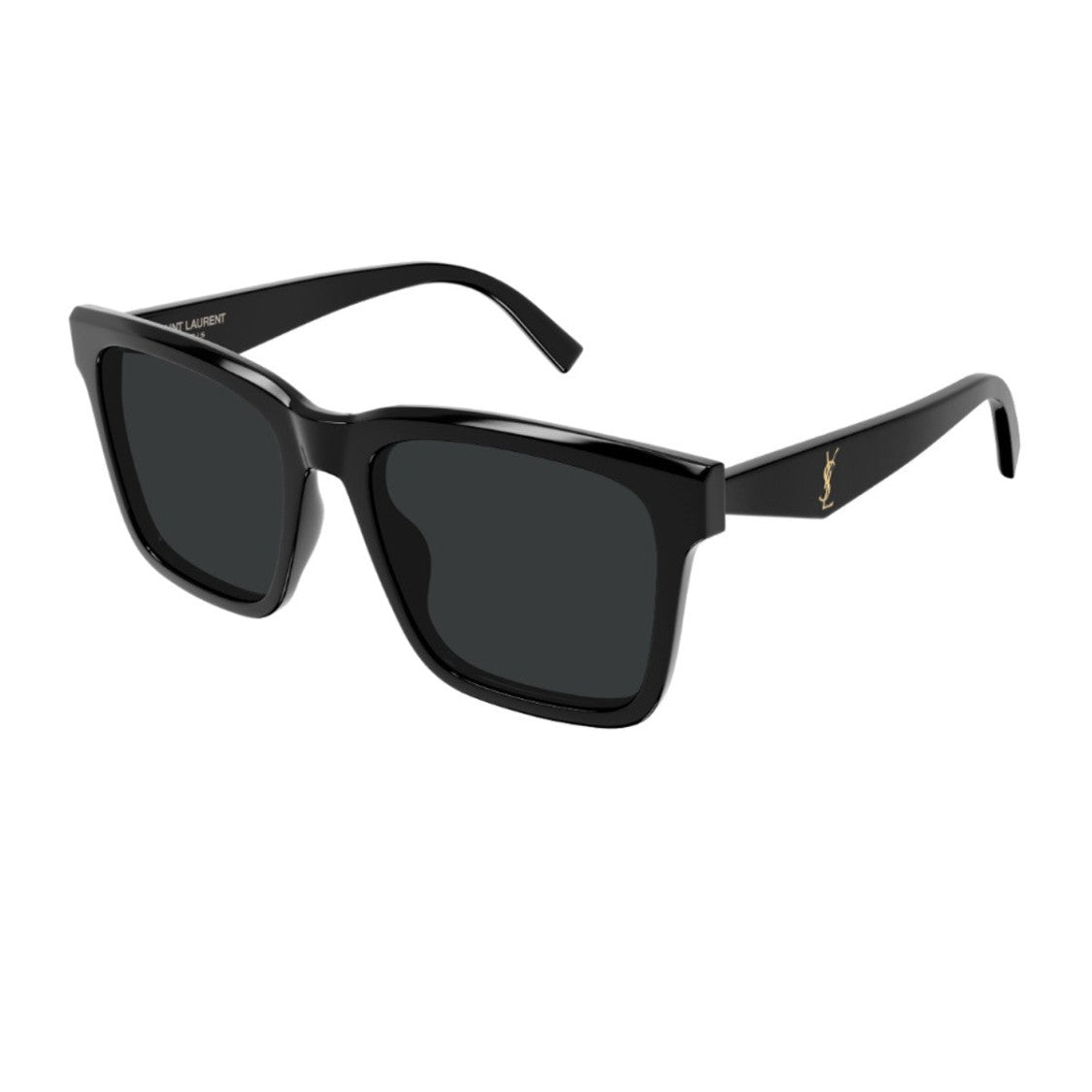 Saint Laurent Black Linea Monogram Recycled Acetate Square Sunglasses