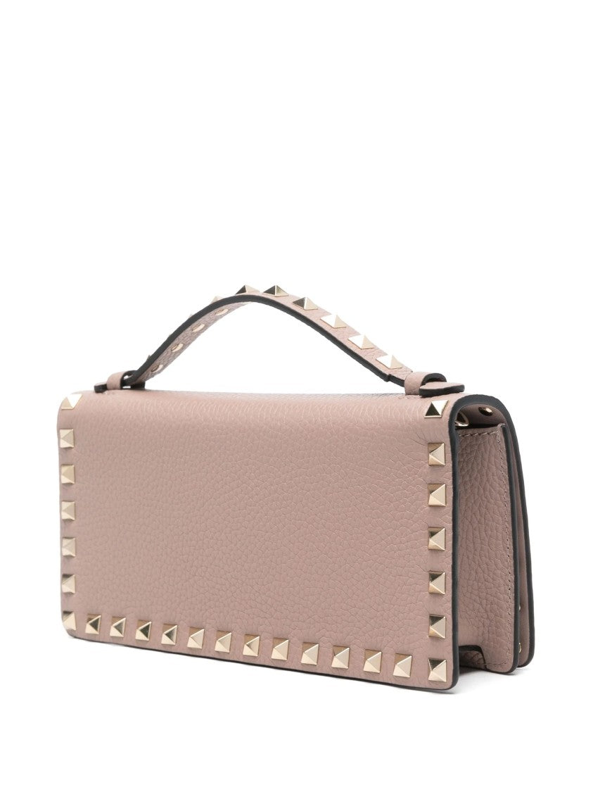 Valentino Rockstud Pyramid Textured Leather Wallet