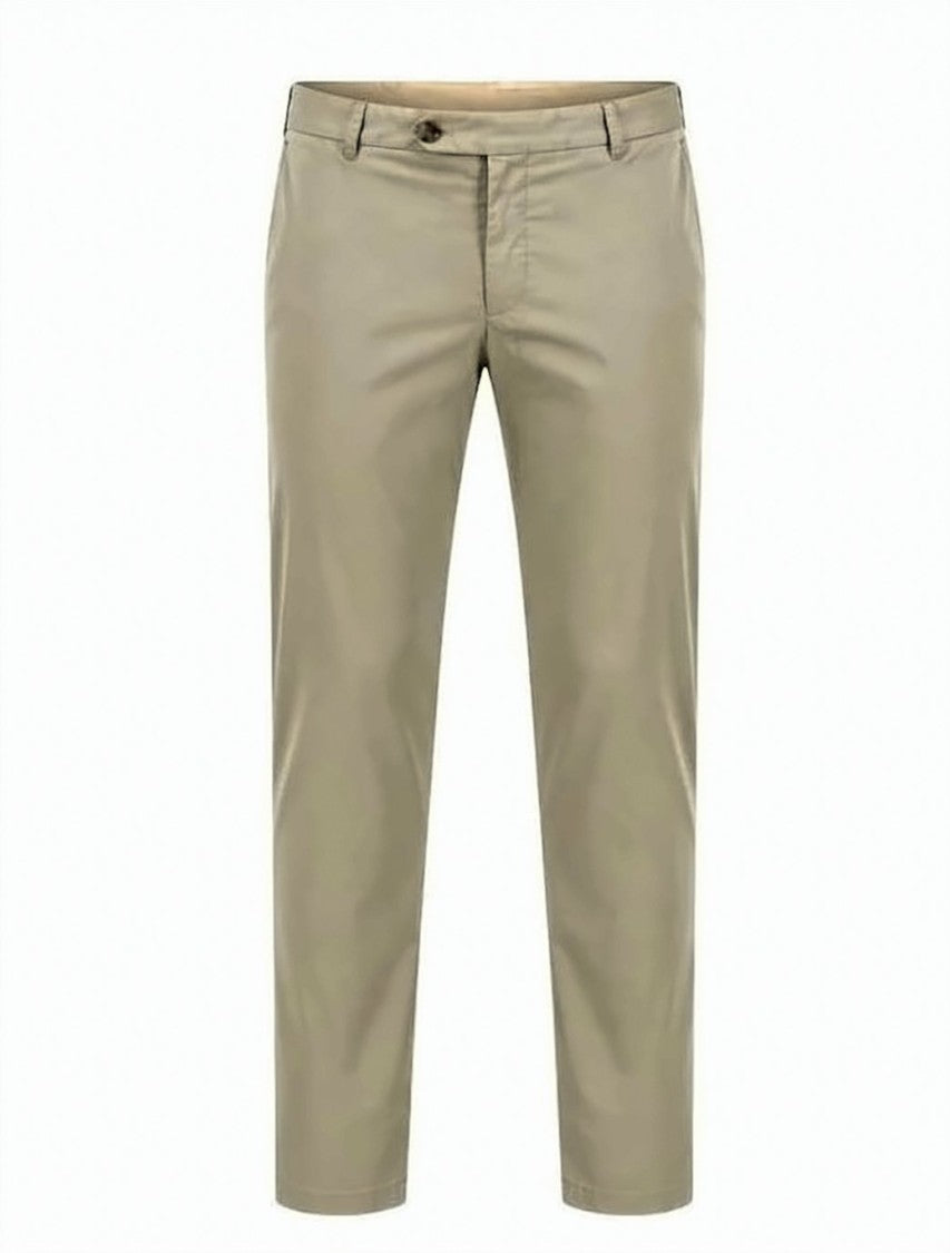 Boss Beige Concealed Slim Fit Trousers