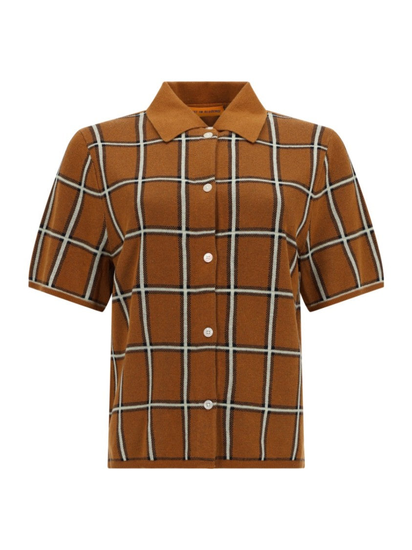 Guest In Residence Short Sleeved Plaid Button Shirt