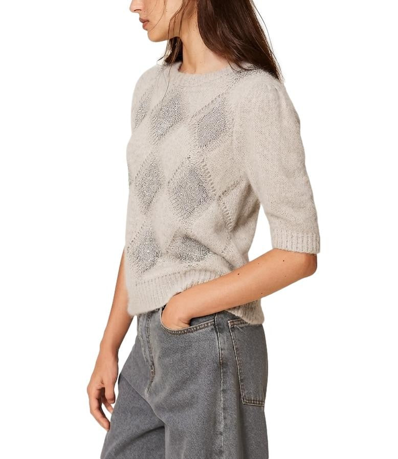 Twin-Set Diamond Pattern Knit Sweater