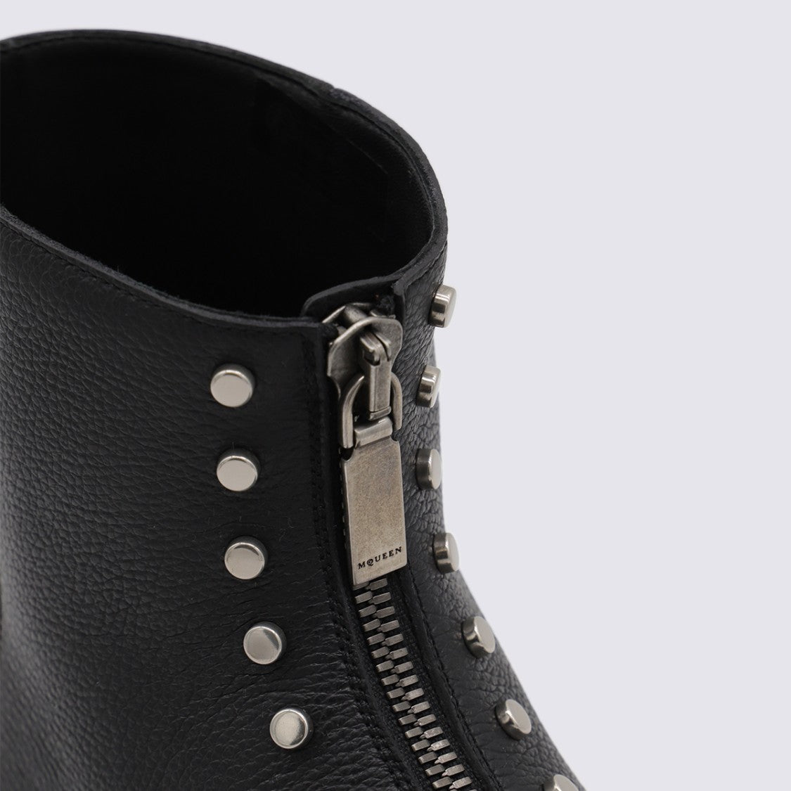 Alexander Mcqueen Black Leather Boots