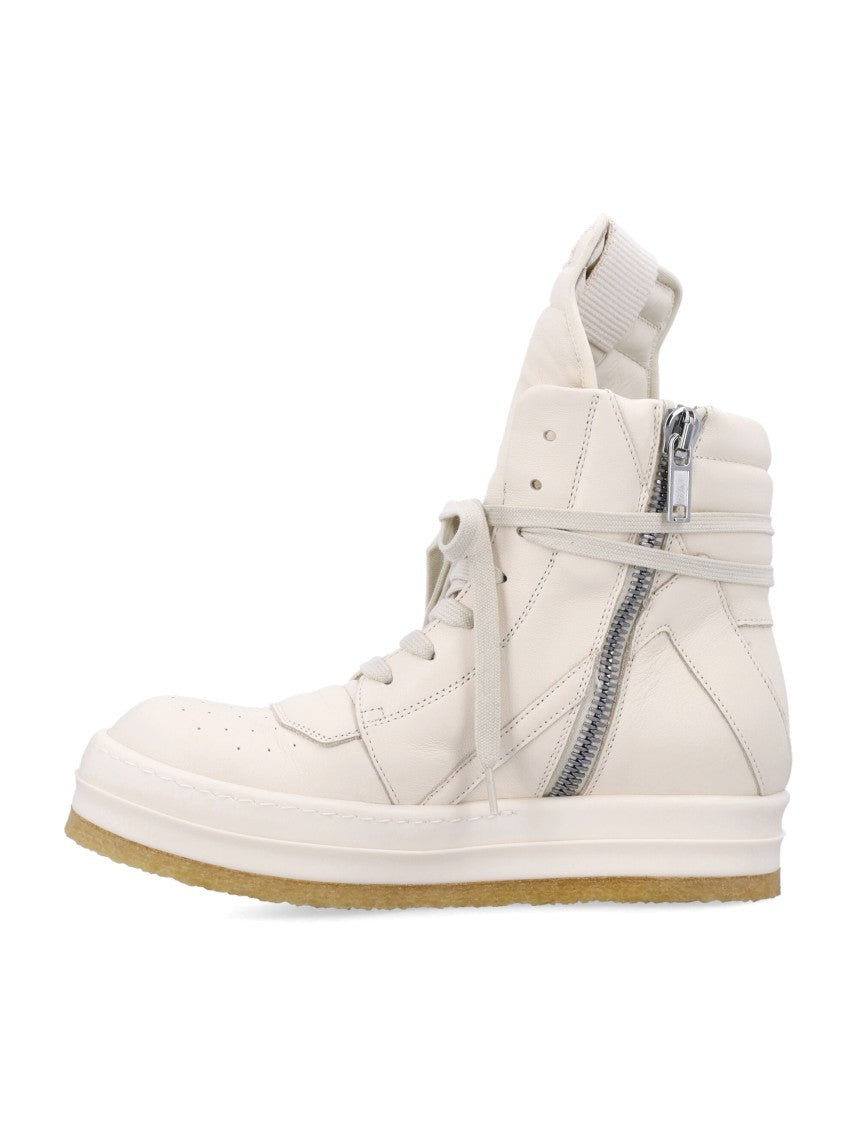 Rick Owens Geobasket High-Top Sneakers With Unique Creeper Sole