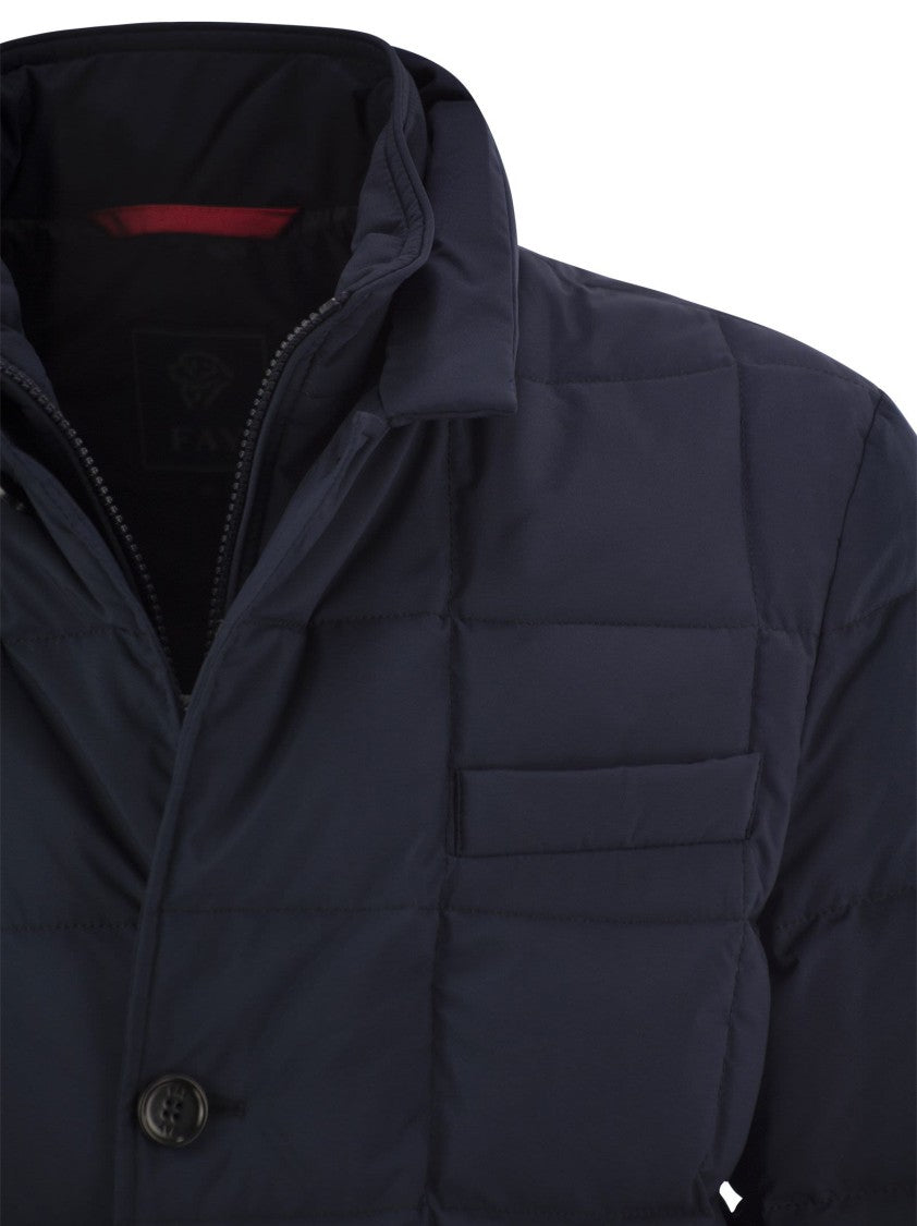 Fay Double-Front Quilted Jacket With Water-Repellent Finish