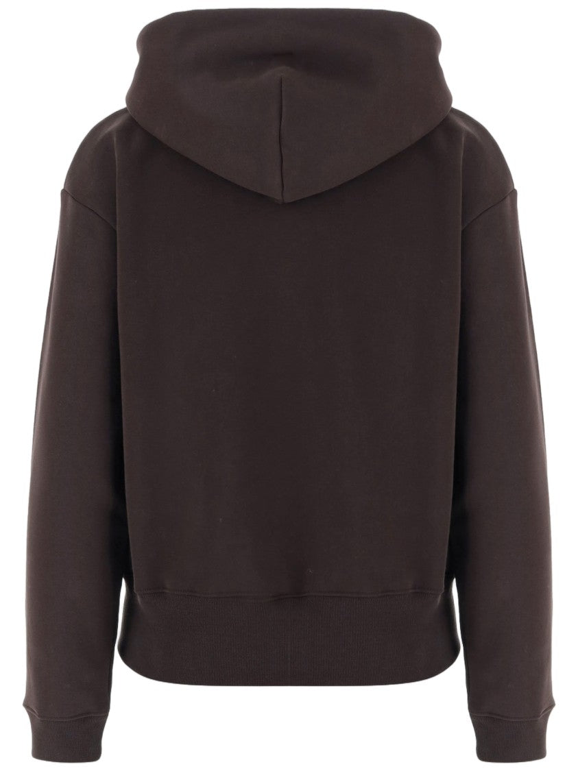 Patou Cotton Hooded Sweatshirt With Front Zipper And Embroidered Logo