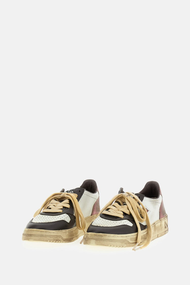 Autry Multicolor Medalist Super Vintage Laminated Leather Sneakers