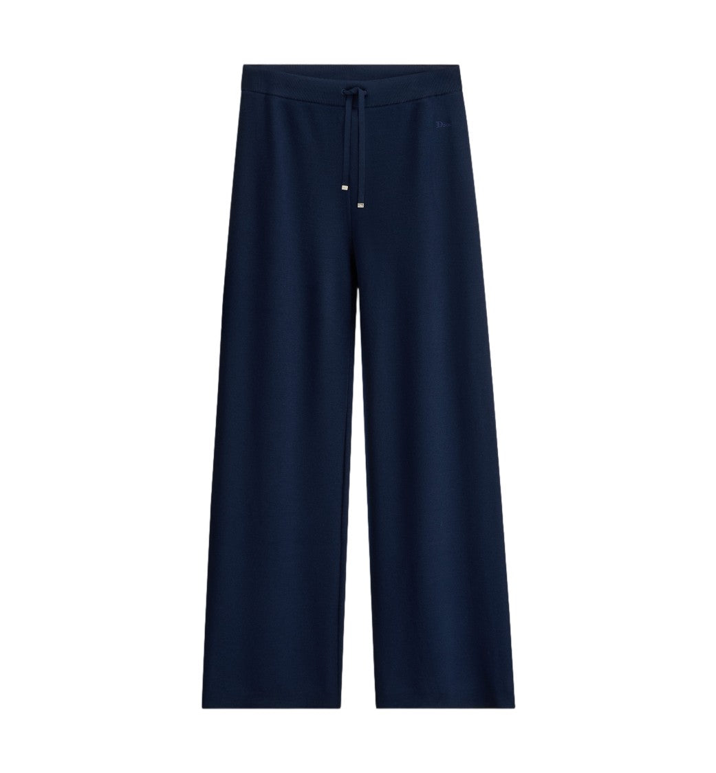 Christian Dior Wide-Leg Knitwear Pants With Drawstring Waistband And Subtle Embroidery