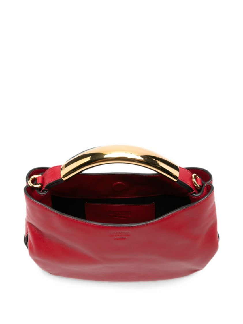 Moschino Curved Gold-Tone Handle Handbag