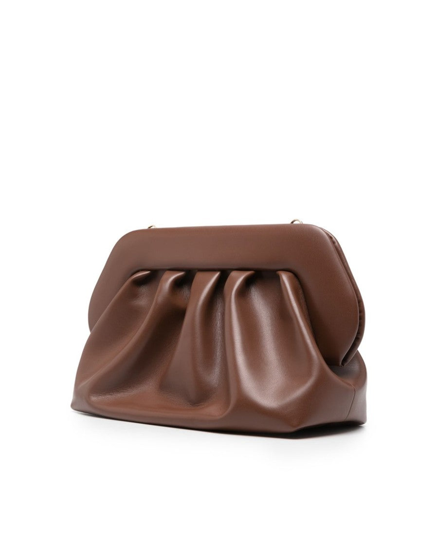 Themoirè Gathered Vegan Fabric Shoulder Bag With Magnetic Closure