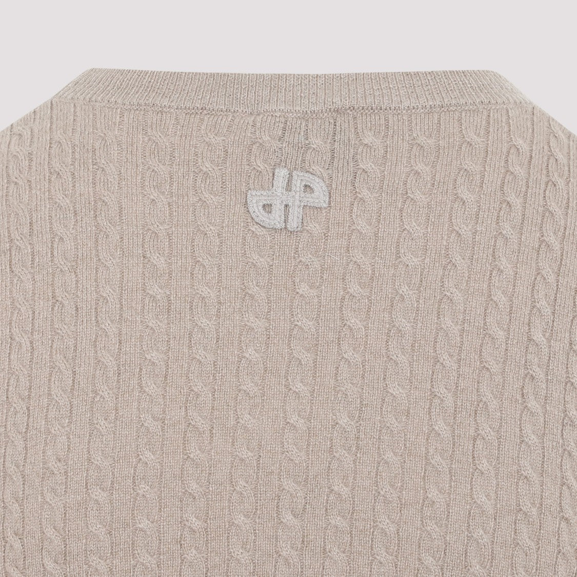 Patou Taupe Curve Link Cropped Jumper