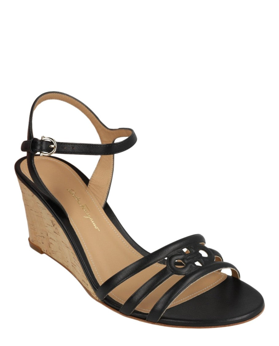 Ferragamo Fieri Leather Wedge Sandals