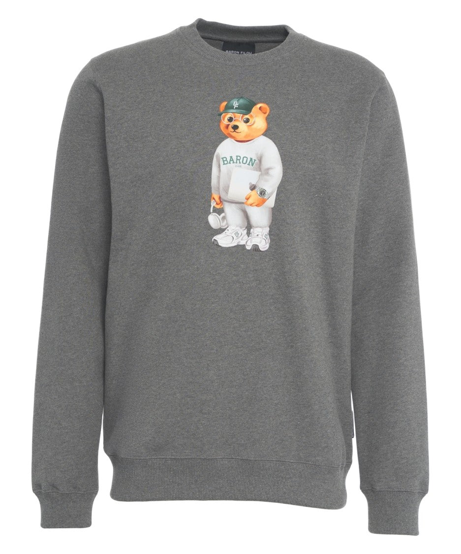 Baron Filou Casual Sweatshirt With Distinctive Bear Graphic Print