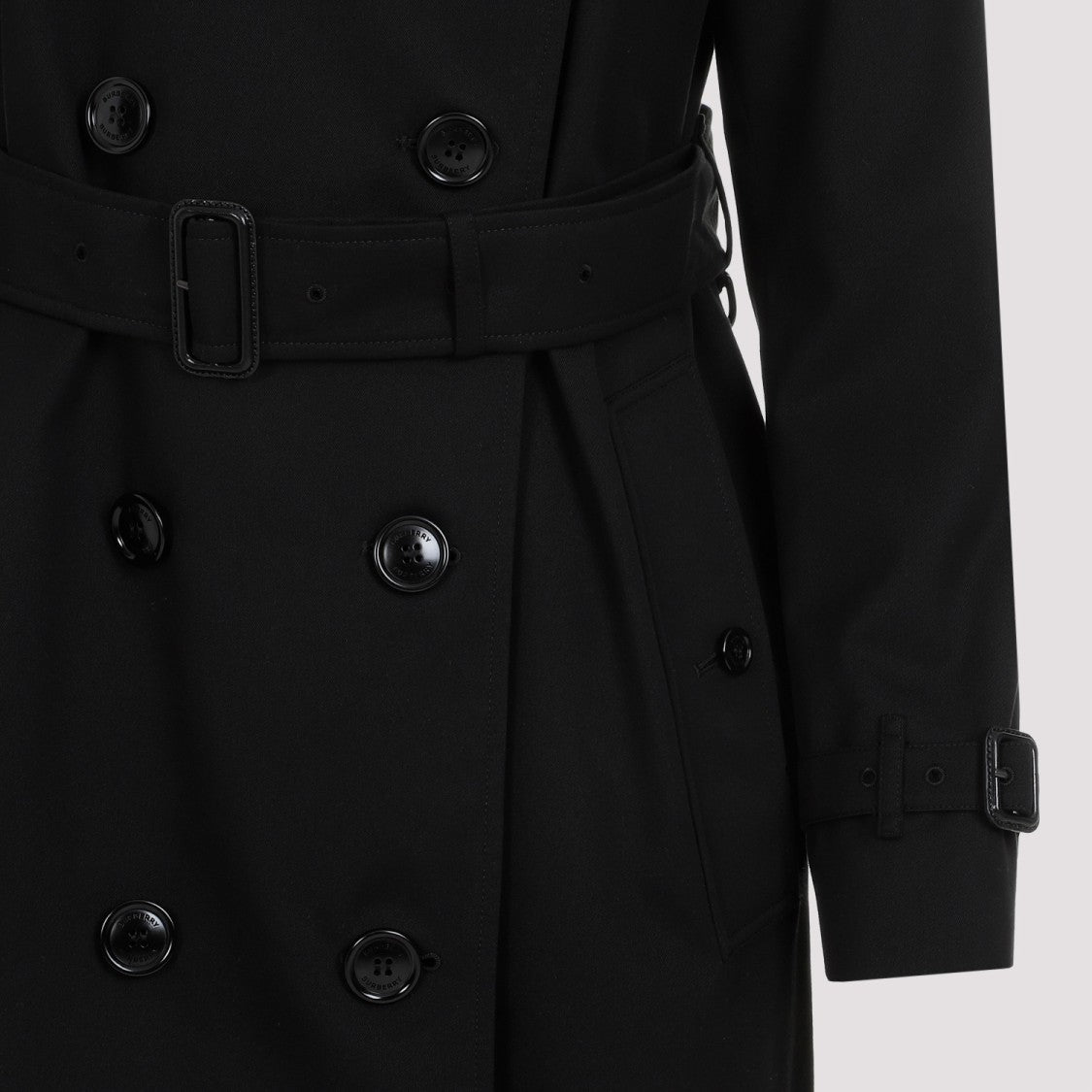 Burberry Black Cotton Kensington Trench