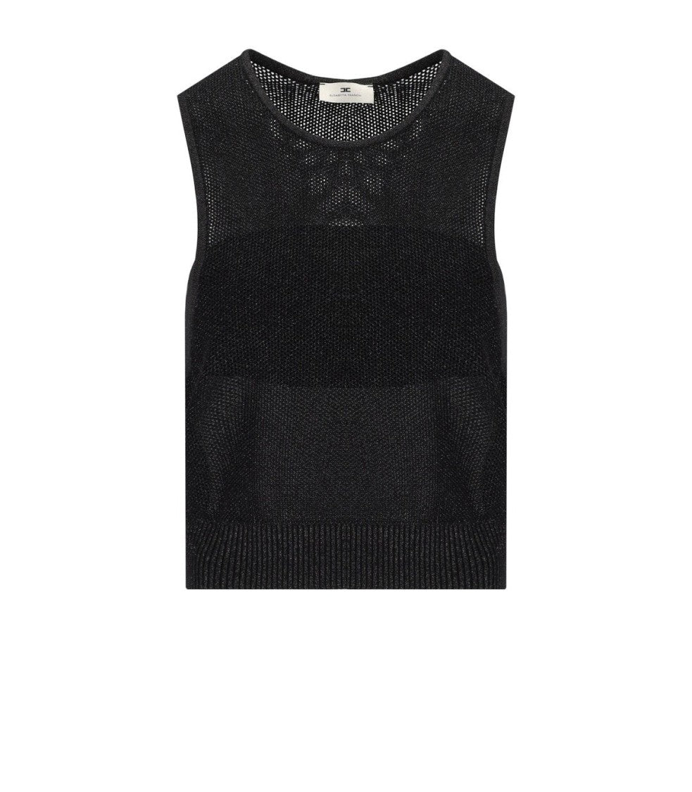 Elisabetta Franchi Black Knitted Lurex Top