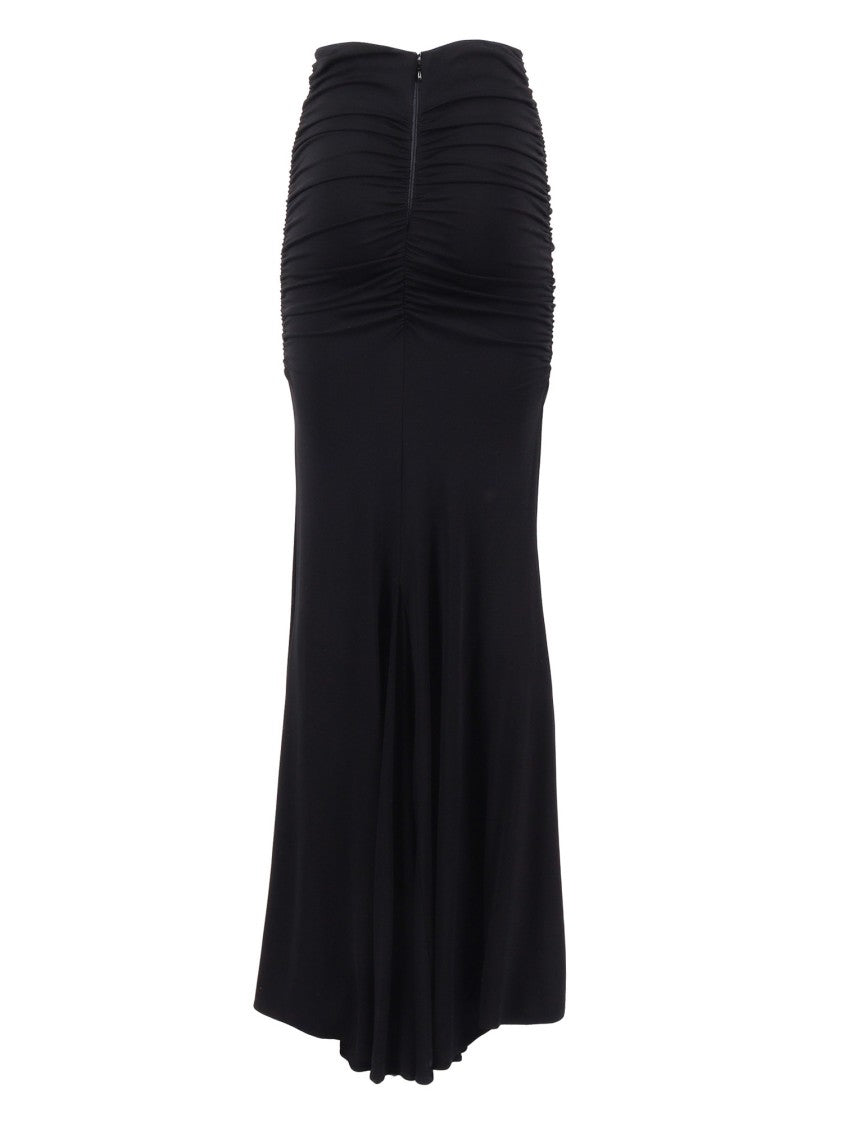 Elisabetta Franchi Ruched Flared Hem Midi Skirt