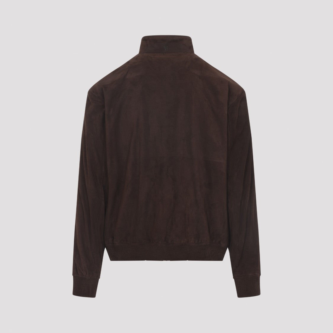 Ralph Lauren X Purple Label Dark Brown Lamb Suede Jacket With Ribbed Finish