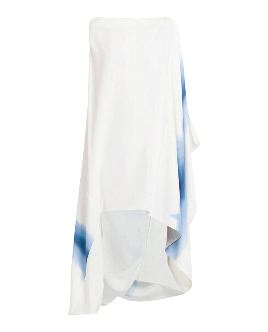 Ferragamo Degrade-Print Draped High-Low Dress