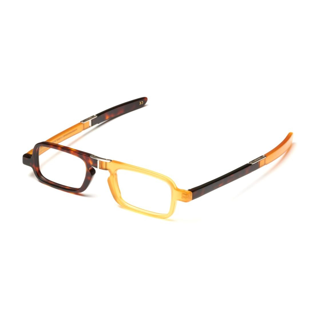 Kador Poket Rectangular Two-Tone Sunglasses With Metallic Bridge