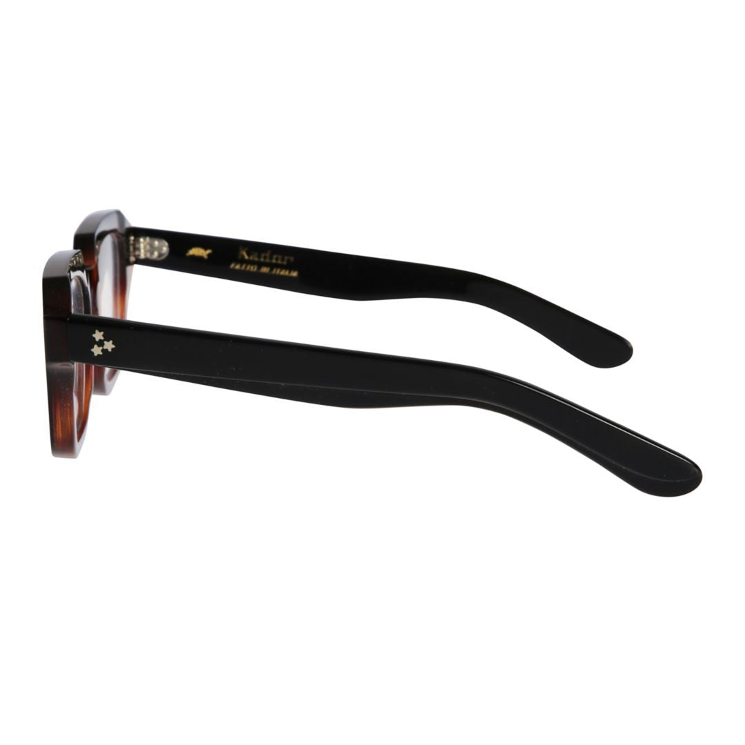 Kador Smoke Geometric Tortoiseshell Sunglasses With Angular Bridge