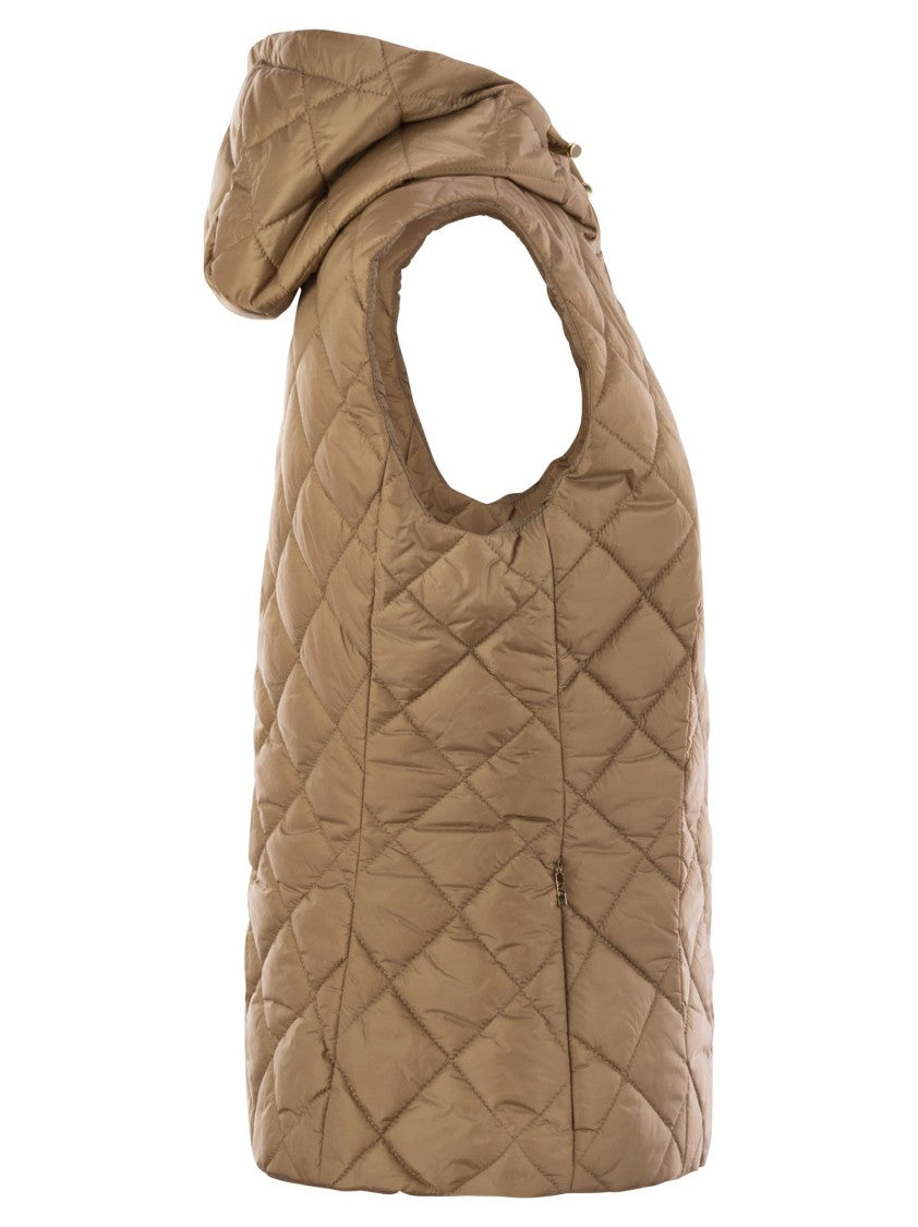 Fay Diamond-Quilted Nylon Waistcoat With Adjustable Hood