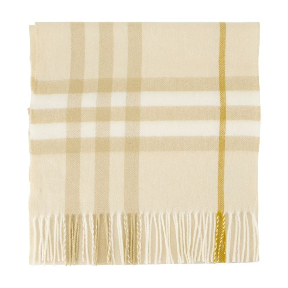 Burberry Finely Woven Beige Scarf With Smooth Texture