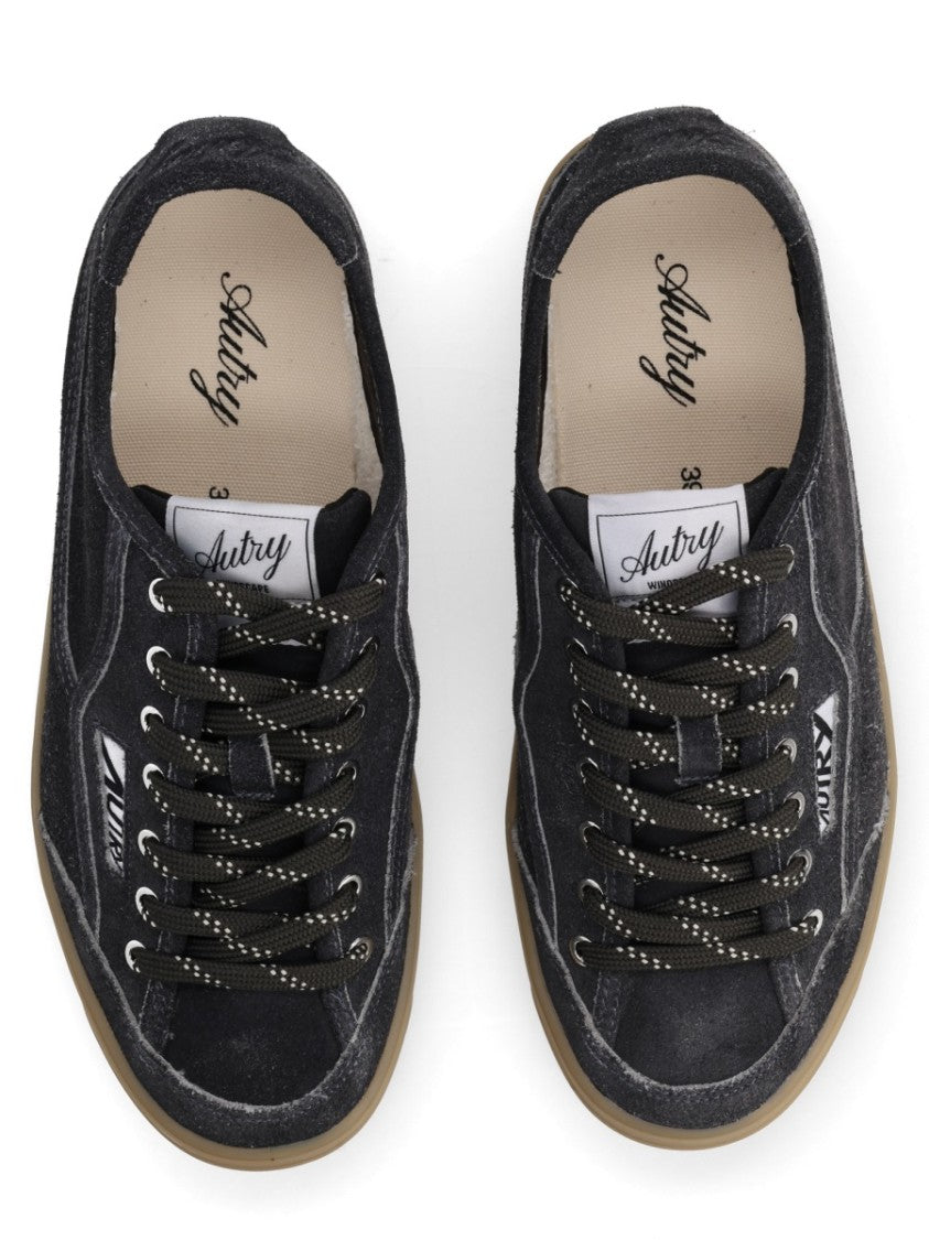 Autry Black Low-Top Suede Leather Sneakers