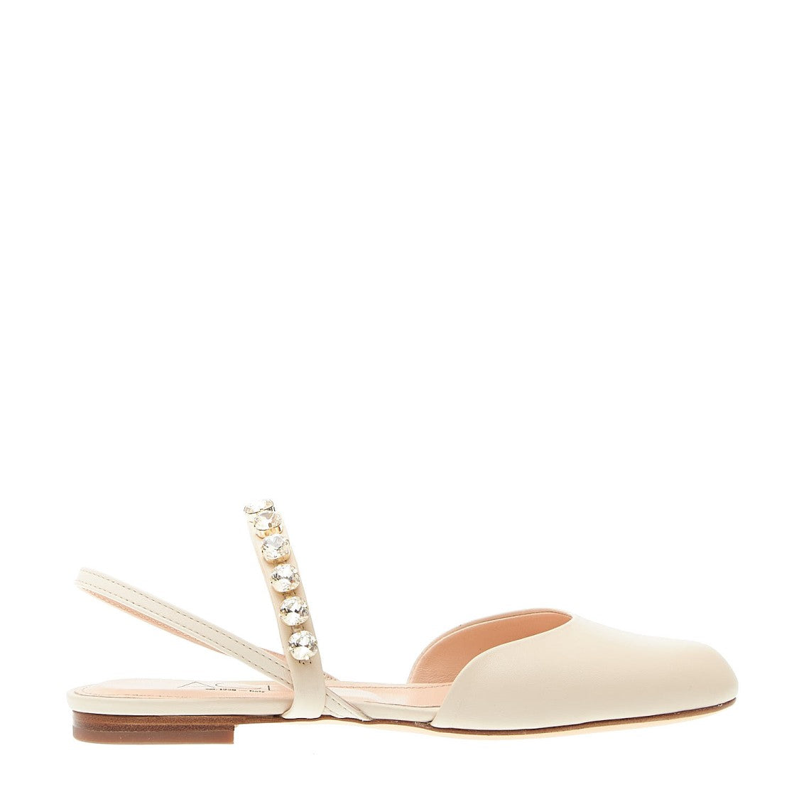 Agl Cream Slingback With Rhinestones