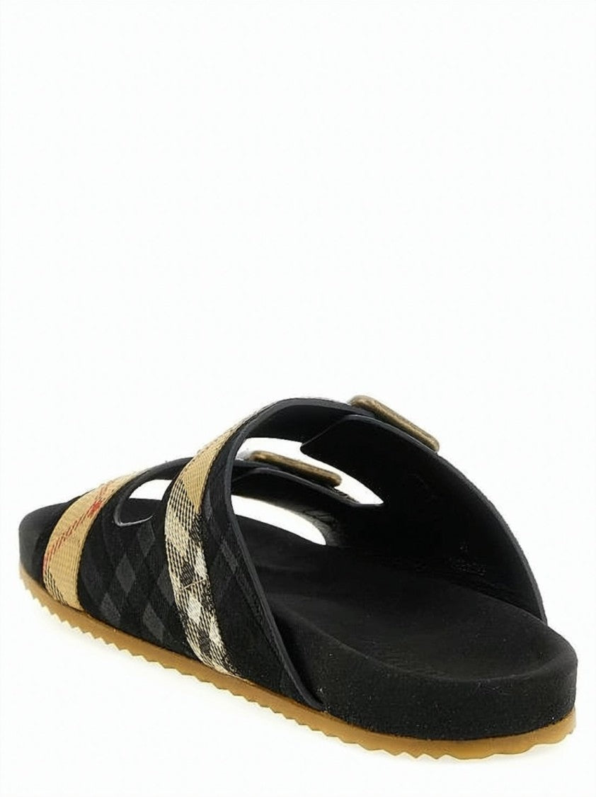 Burberry Classic Check Pattern Suede Sandals