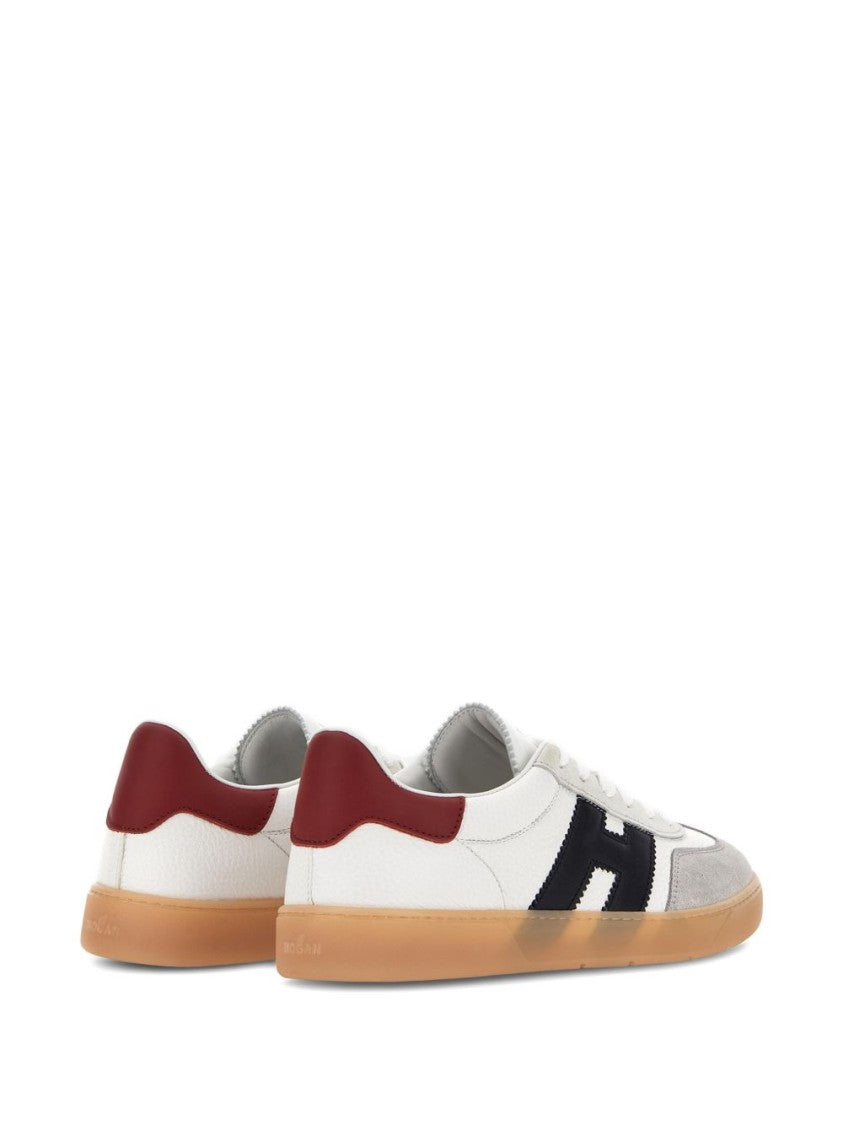 Hogan White Silk And Nylon Distressed Sneakers
