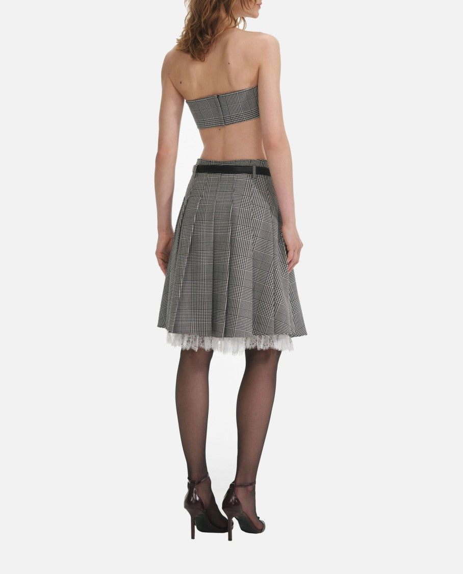 Self-Portrait Prince Of Wales Check Pleated Midi Skirt