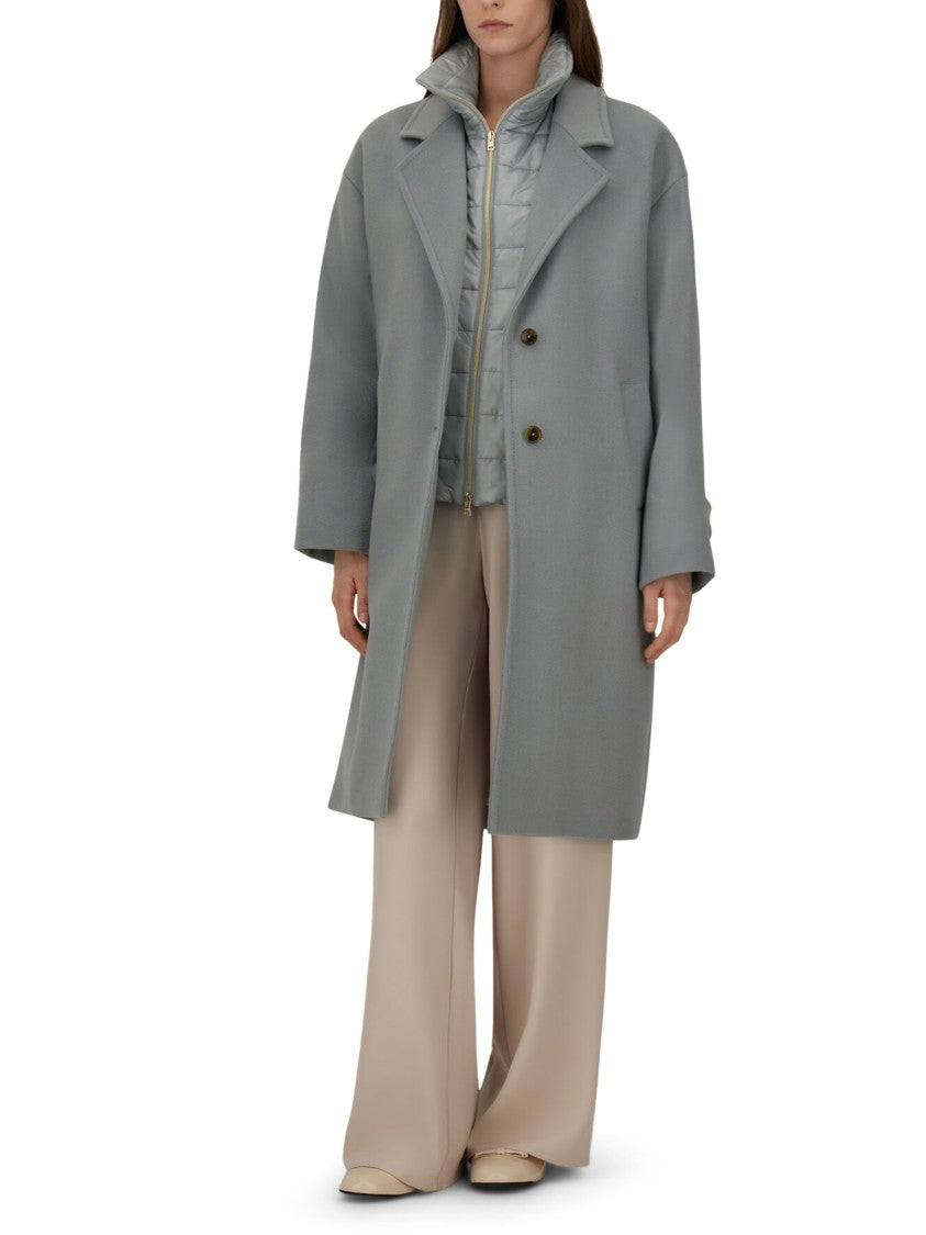 Herno Classic Grey Coat With Refined Silhouette