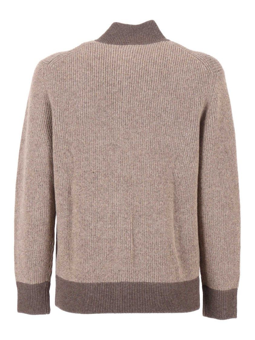 Ballantyne Ribbed Knit Wool Bomber Jacket