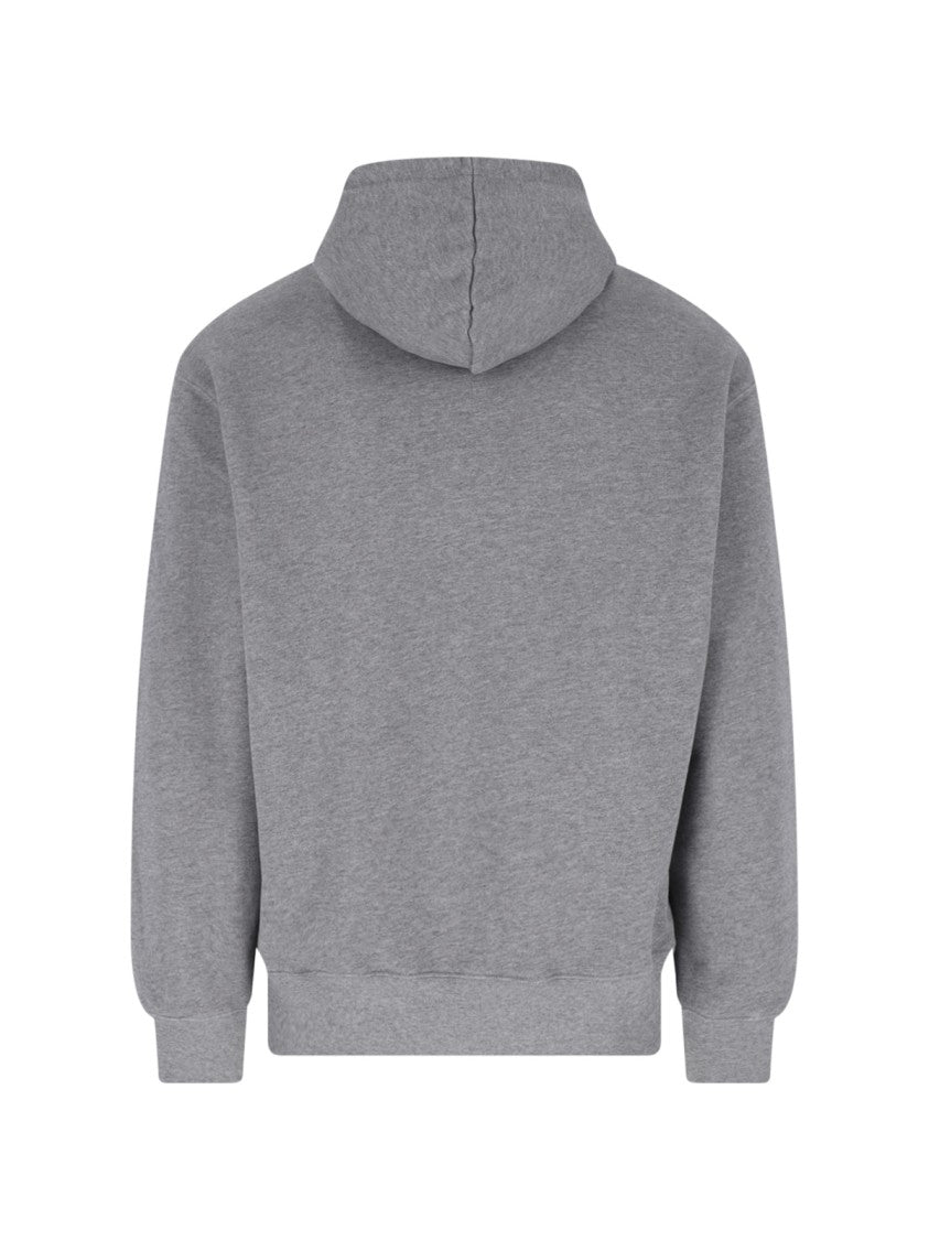Maison Kitsuné Fox Head Organic Cotton Grey Hoodie