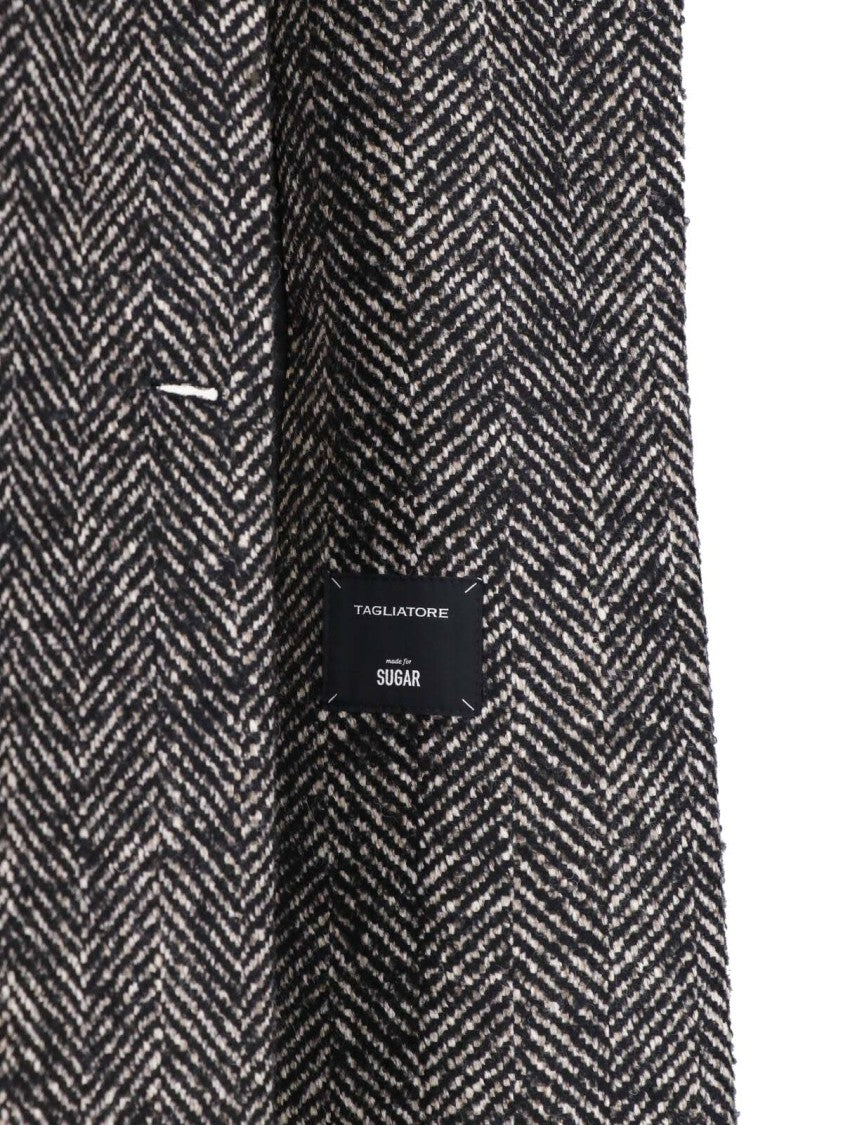Tagliatore Black Jole Double-Breasted Wool Coat