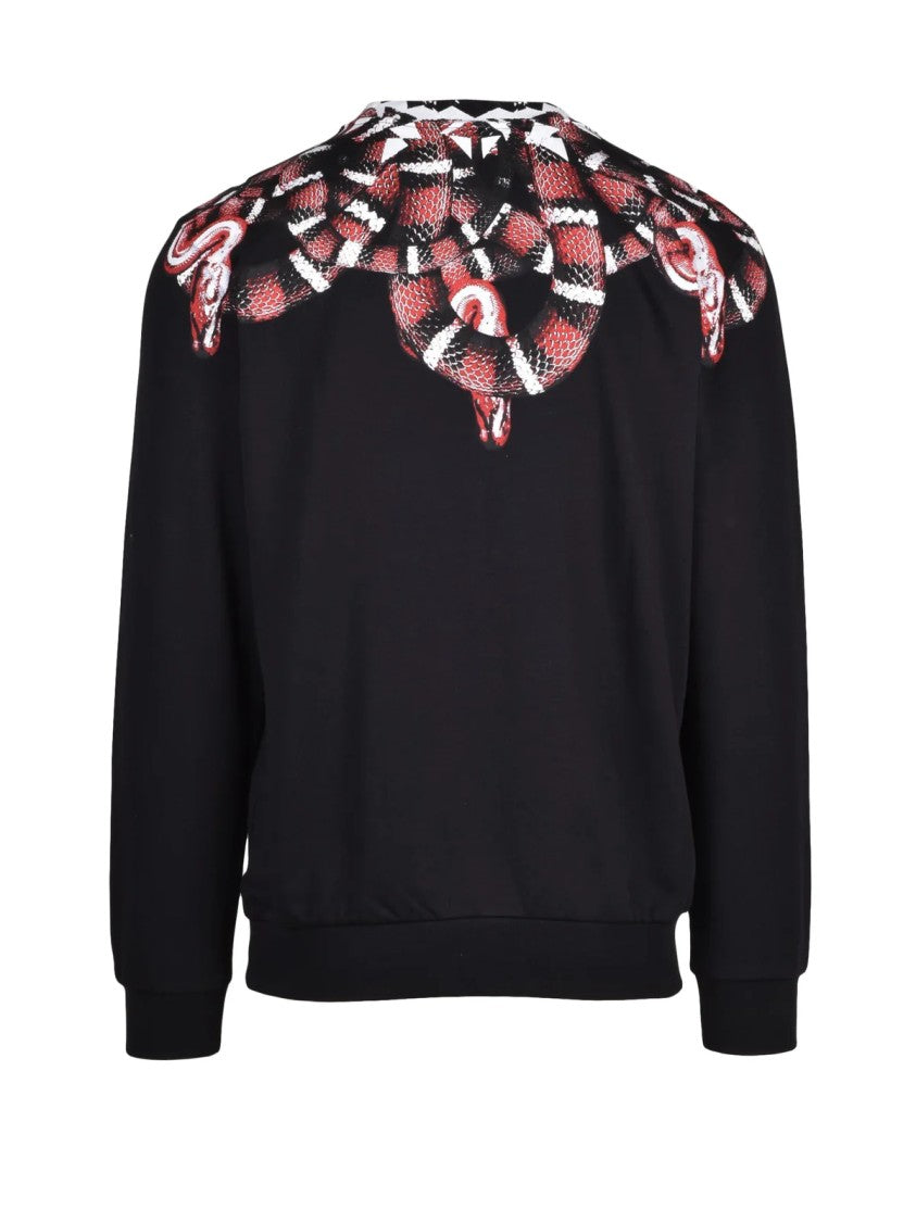 County Of Milan Black/Red Cotton Crewneck Sweatshirt