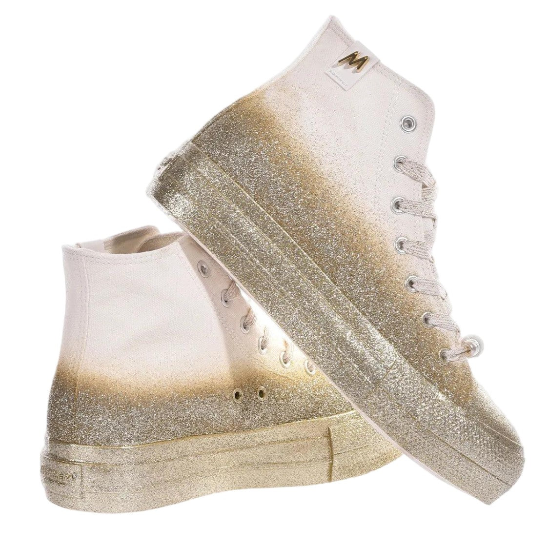 Mimanera Mimanera Airlines Platform Gold Glitter Sneakers