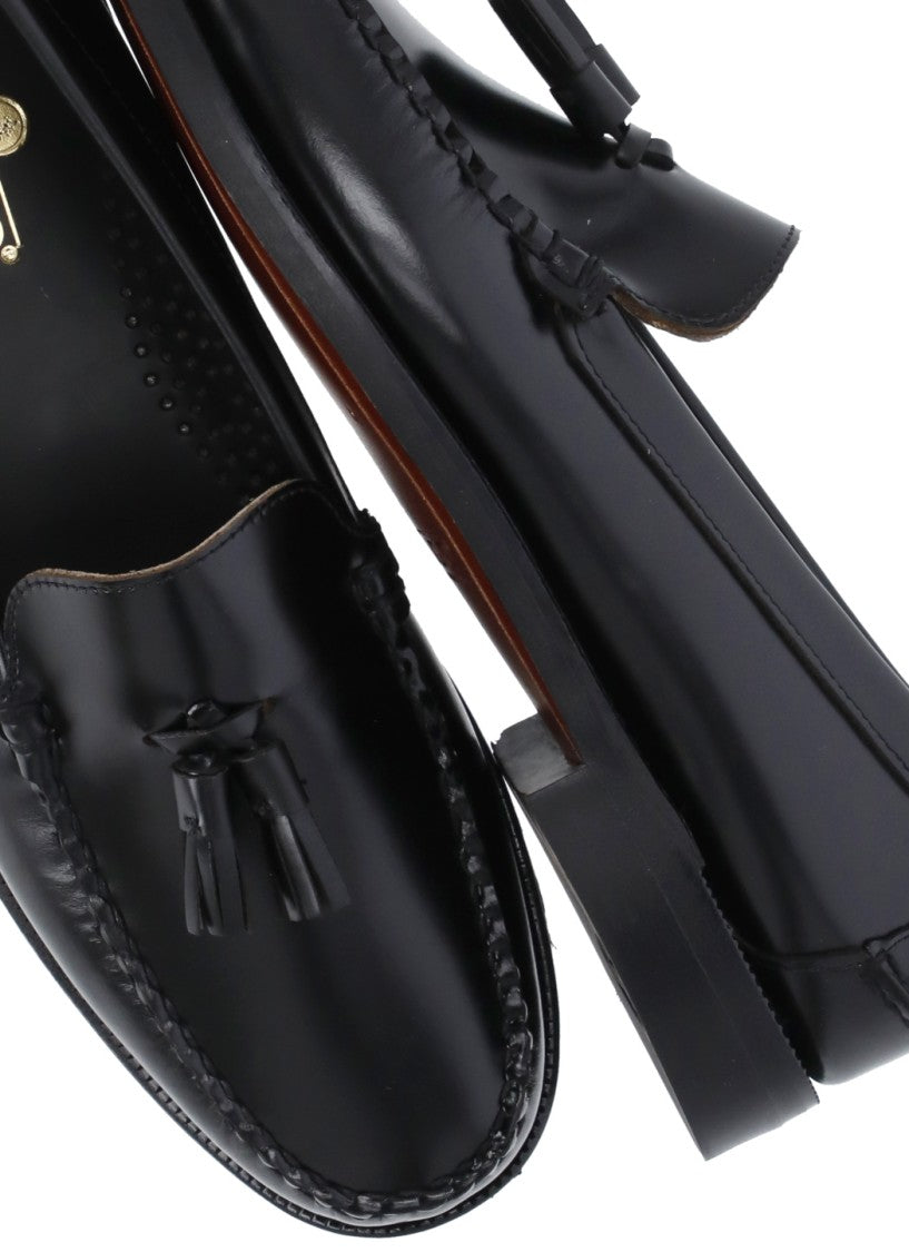 Sebago Black Polished Patent Leather Tassel Loafers