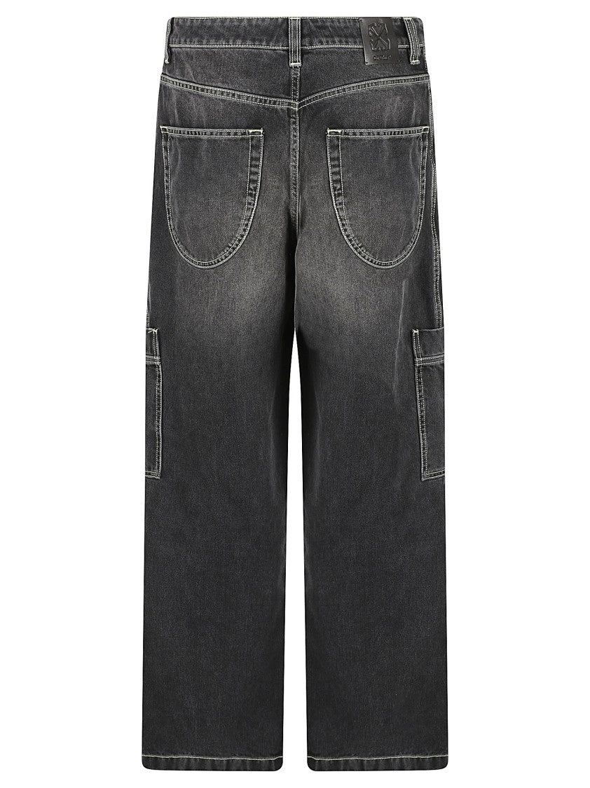 Off-White Relaxed Fit Cropped Jeans