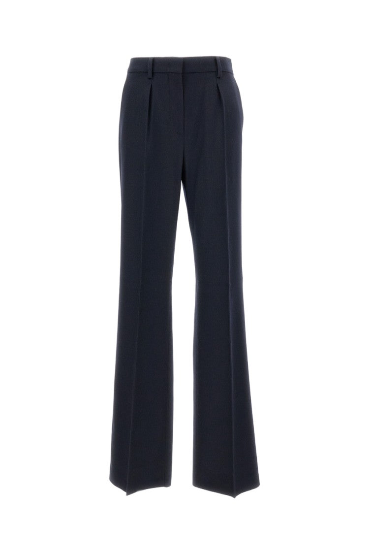 Max Mara Tailored Blue Wool Trousers With Pleats