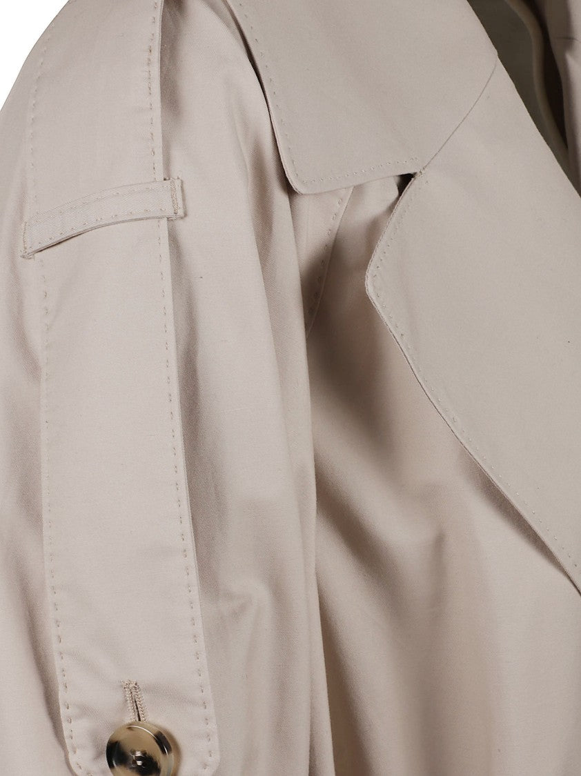 Max Mara Knee-Length Double-Breasted Trench Coat With Belted Waist