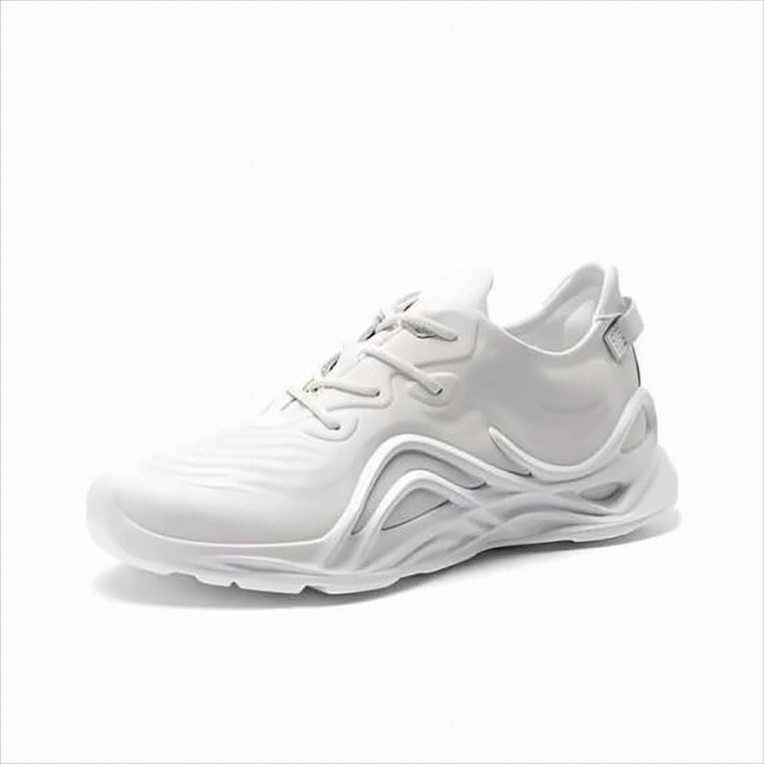 Ecco Sculpted White Sneakers With Textured Detailing
