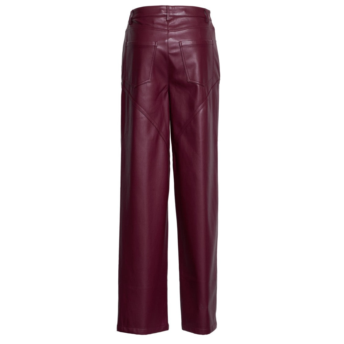 Rotate Dixie Mid-Rise Faux Leather Pants With Trim