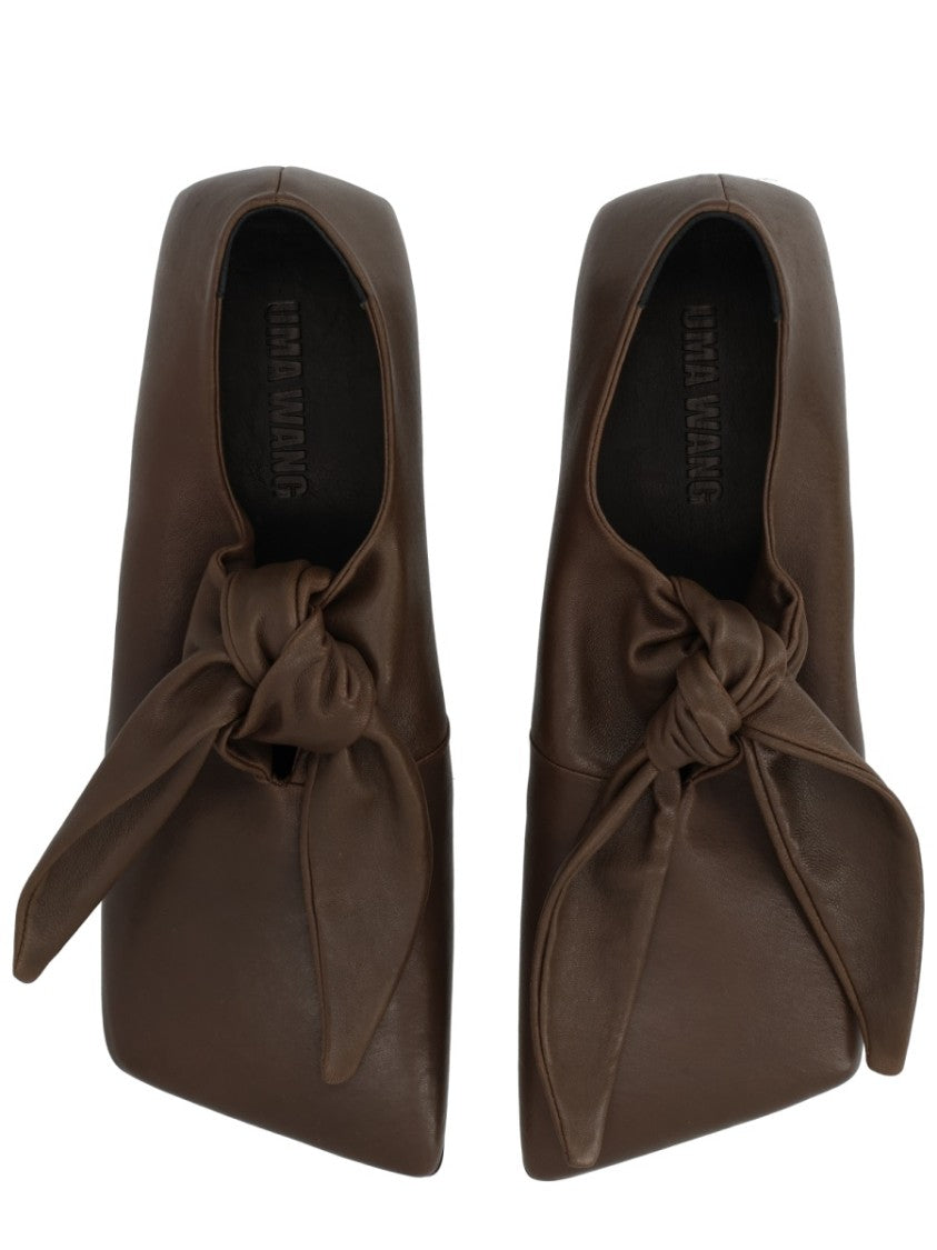 Uma Wang Pointed Toe Knotted Lace-Up Brogues