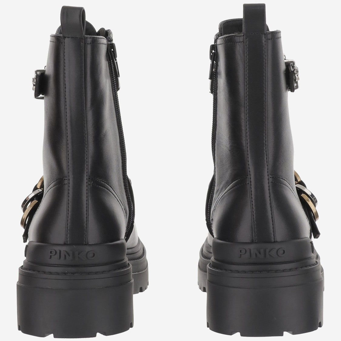 Pinko Leather Ankle Boots With Logo