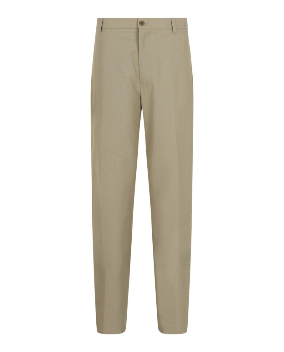 Ferragamo Mid-Rise Chino Pants With Straight Leg And Pocket Details