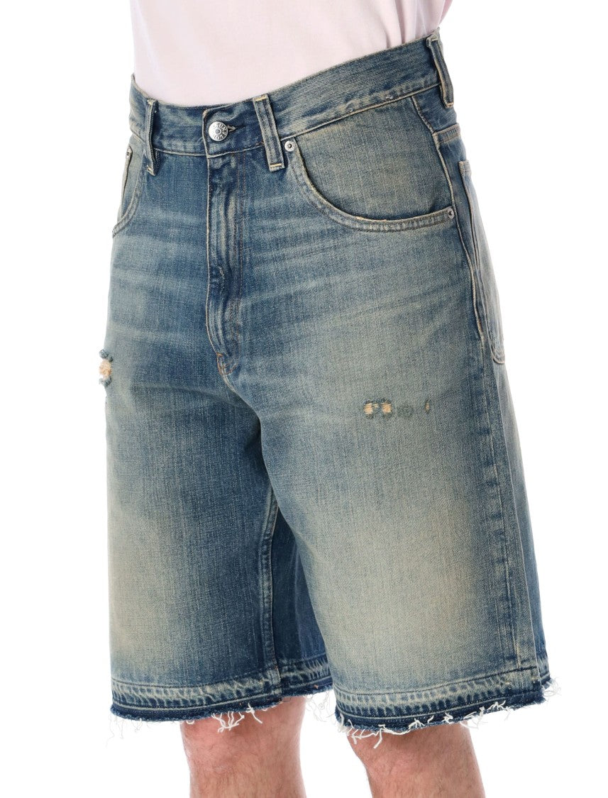 Sunflower Super Wide Cross Hatch Repaired Shorts